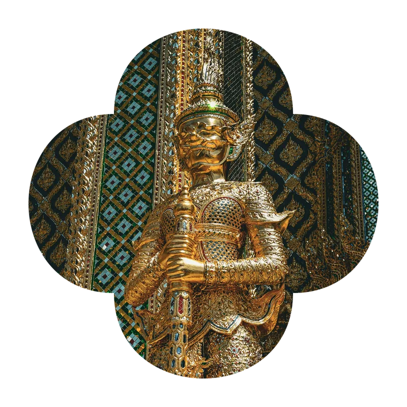 Golden Thai guardian statue
